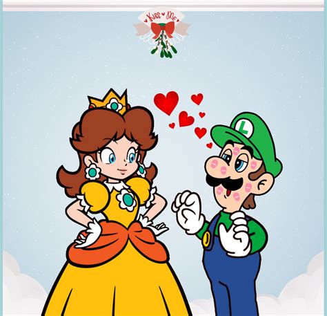 Luigi and Princess Daisy: Mistletoe Kiss by leonsart933838 on DeviantArt