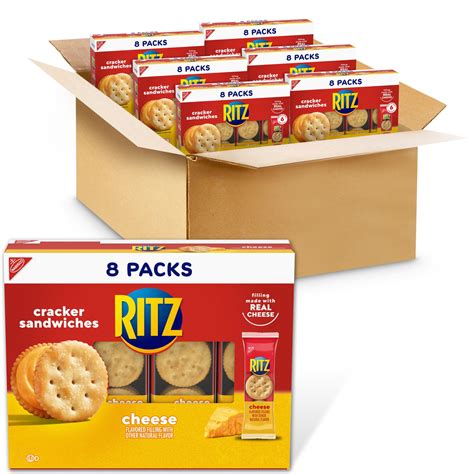 Buy RITZ Cheese Sandwich Crackers, 48 Snack Packs (6 Boxes, 6 Crackers ...