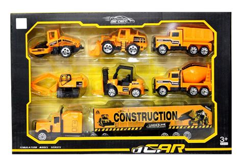 Globular 7 in 1 Die Cast Construction Metal Vehicle Play Toy Team Truck ...