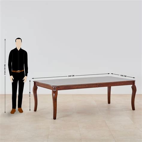 Buy Mulex Rubber Wood 8-Seater Dining Set with Chairs - Brown from Home ...