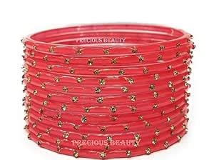 Buy Beautifull Stone Work Long Lasting Indian Traditional Glass Bangles ...