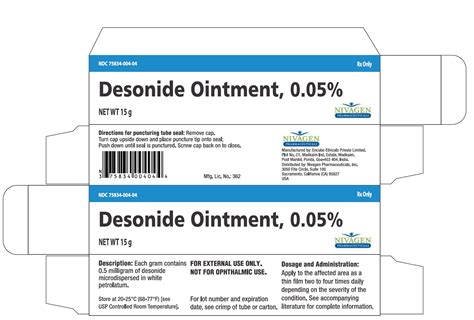 Desonide - FDA prescribing information, side effects and uses