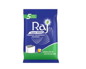 Raj Super White Premium Soap Powder, (Pack of 5 x 1kg) Detergent Powder ...
