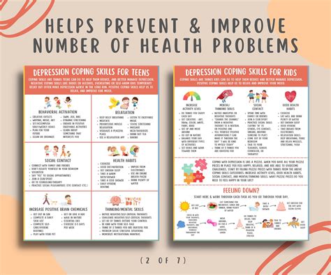 Depression Coping Skills Handout Bundle for Kids & Teens (7 Pages ...