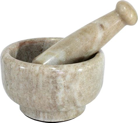 Buy KLEO 5" Diameter White Marble Stone Mortar and Pestle Set as Okhli ...
