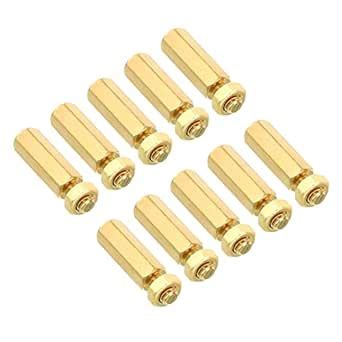 PATIKIL 20mm+6mm M5 Standoff Screws, 20 Pack Brass Hex PCB Standoffs ...