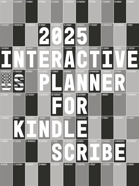 2025 Interactive US Daily Planner for Kindle Scribe (Kindle Scribe Only ...