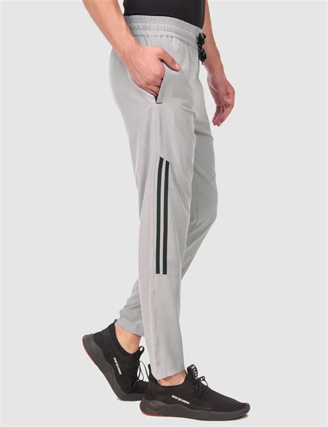 Fitinc NS Lycra Dryfit Light Grey Track Pants with Zipper Pockets – FITINC