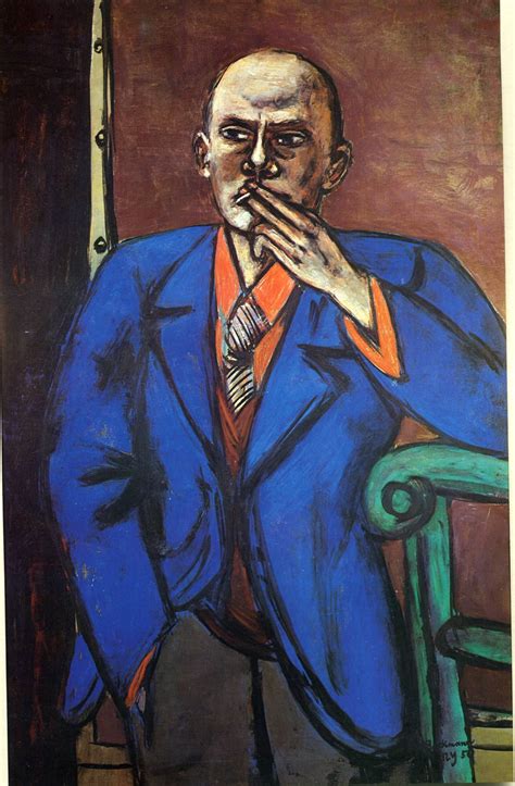 Self-Portrait in Blue Jacket - Max Beckmann - WikiArt.org | Max ...