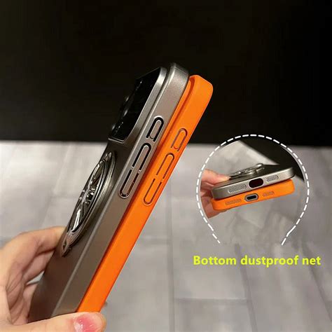 iPhone 15 Series Gyroscope Rotation Magnetic Stand Case With Camera Pr