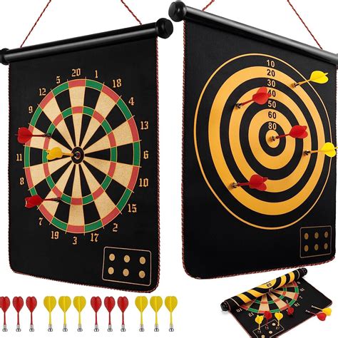 KEYCRAZE Magnetic Dart Board Game for Kids - 6 Pc Darts Magnetic Dart ...