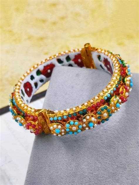 Buy Indo Western Colorful Beaded Bangle Online - Ishhaara