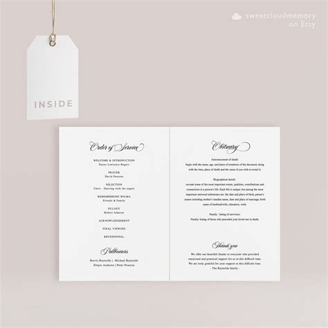 Image result for Funeral Service Program