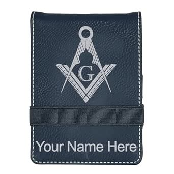 LaserGram Mini Padfolio with Notepad and Pen, Freemason Symbol ...
