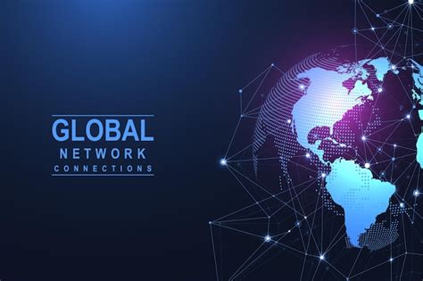 Concept de connexion réseau mondial. Visualisation des mégadonnées ...