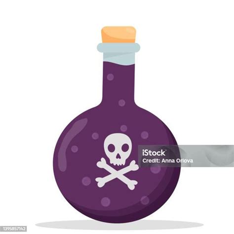 Magische Giftflasche Isoliert Auf Weißem Hintergrund Flasche Mit ...