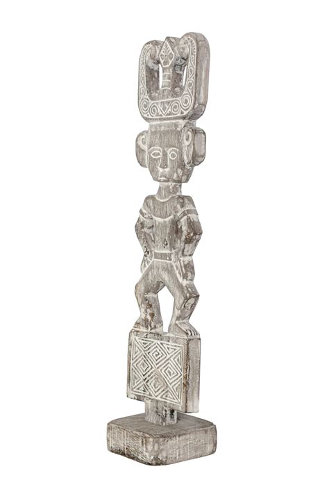 Small Tribal Man Statue | Wooden Home Decor – Decorcorner