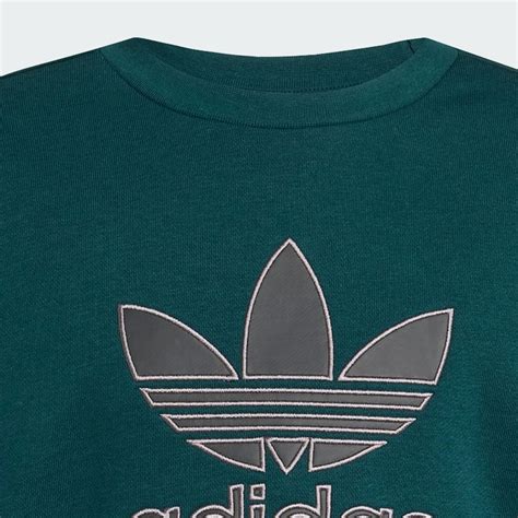 adidas Trefoil Crew Kids - Green | Free Shipping with adiClub