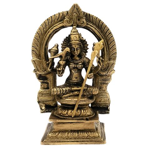 Buy South Indian Arts Brass Goddess Rajarajeshvari Idols, Tripura ...