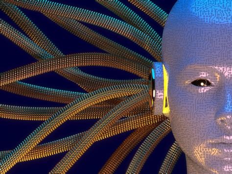 Ai cloud concept with robot head | Free Photo