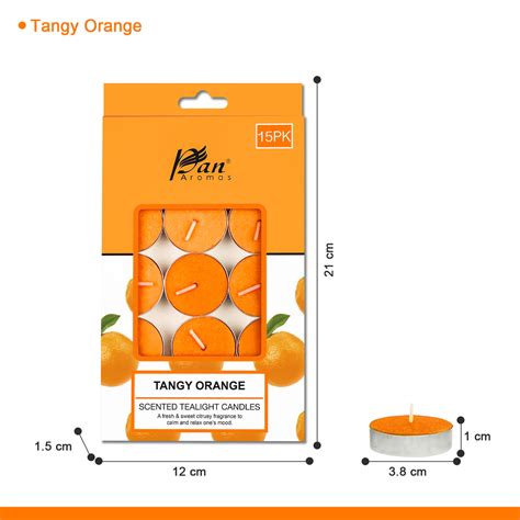 15-Pack Scented Tealight Candle - Tangy Orange – Pan Aromas