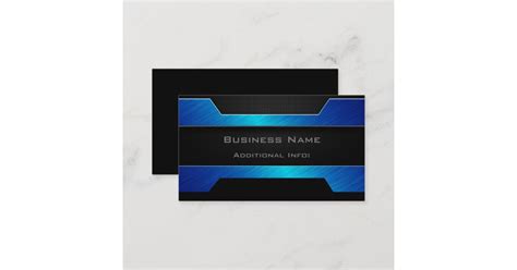 Design Metallic Blue Business Card 的图像结果
