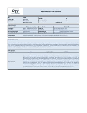 Fillable Online Materials Declaration Form - st.com Fax Email Print ...