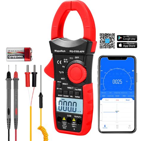 Buy Digital Clamp Meter T-RMS 6000counts 1000A Amp Voltage Tester DC AC ...