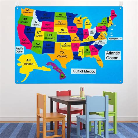 WATINC United States Map Felt-Board Stories Set 54Pcs Preschool ...