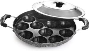 NARV 12-Cavity Appam Patra Paniyarakkal Two Side Handle with Steel lid ...