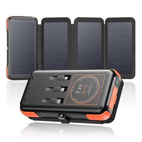 Amazon.com: SOARAISE Solar Charger 25000mAh Wireless Portable Charger, 20W Fast Charging Power ...