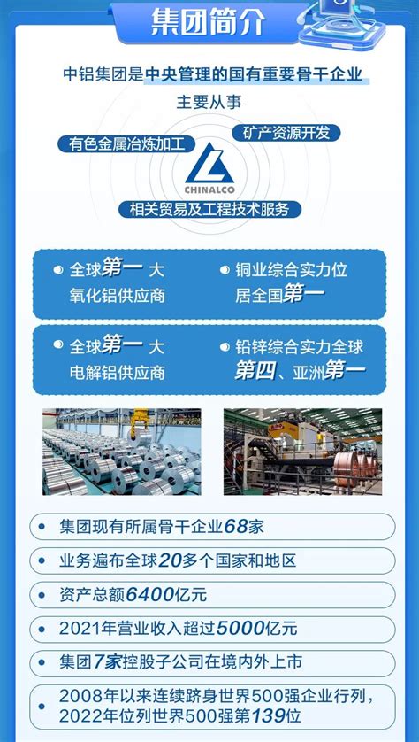 【招聘】待遇优厚！中国铝业集团有限公司招聘2023年材料类毕业生！