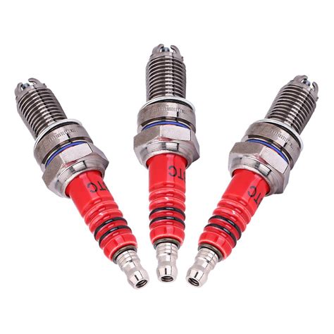 Spark Plug, 3Pcs D8TC 3 Electrode Spark Plugs for CG6 125cc 150cc 200cc ...