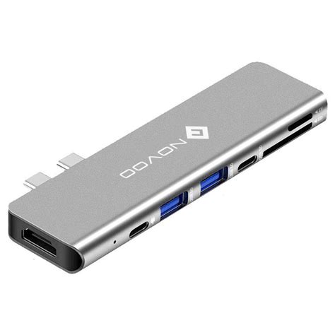 Buy Novoo 7-in-2 USB-C Hub with 2 USB 3.0 Port, 2 USB-C PD Port, SD ...