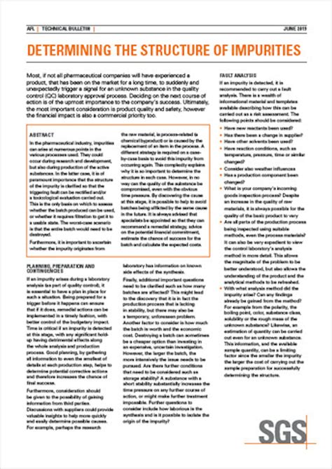 Determining the Structure of Impurities | SGS India