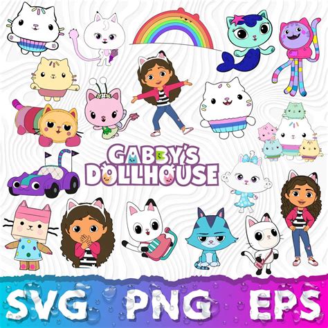 Gabby Dollhouse SVG Bundle, Gabbys Dollhouse Clipart, Gabbys dollhouse