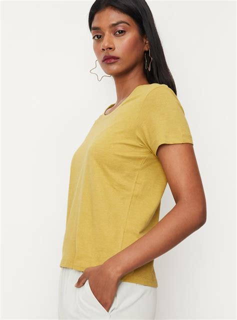 Buy Women Solid Short Sleeves T-shirt Online at just Rs. 199.0 ...