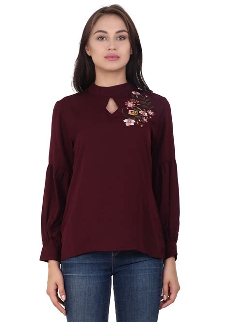 Get Floral Embroidered Bishop Sleeves Top at ₹ 899 | LBB Shop