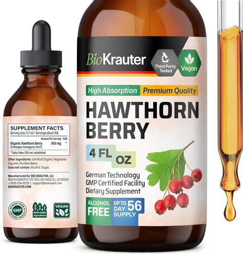 Amazon.com: BIO KRAUTER Hawthorn Berry Extract Tincture - Natural ...