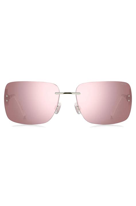 HUGO - Pink-lens sunglasses with stacked-logo temples