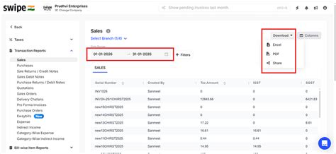 How to download the sales report of pending invoices on web? - Reports ...