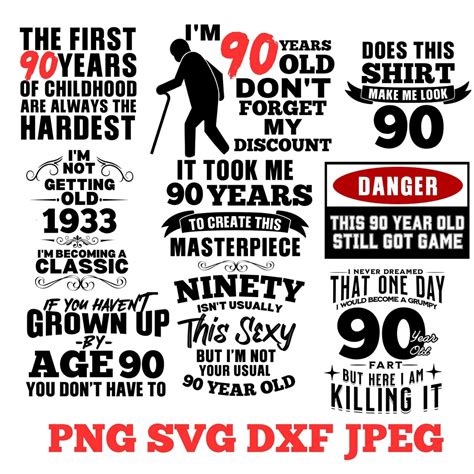 Funny 90th Birthday - 90 Years Svg - Birthday 90 PNG - Digital Download ...
