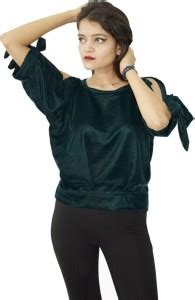 Rajkumari Casual 3/4 Sleeve Solid Women Black Top - Buy Rajkumari ...