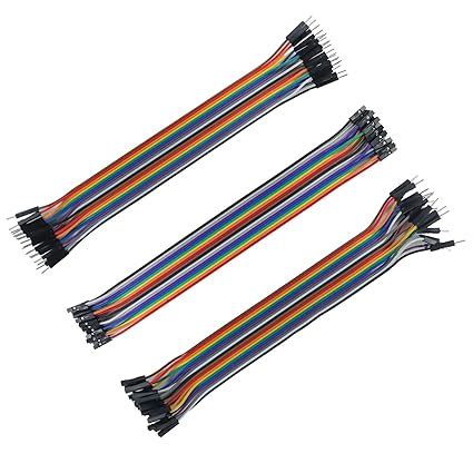 Electronic Spices 60-Piece Jumper Wire Set (M-M, M-F, F-F) | 20cm ...