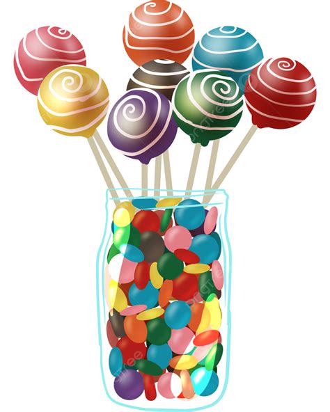 Lollipop Candies In Bottle Jar, Lollipop, Candies, Treat Jar PNG ...