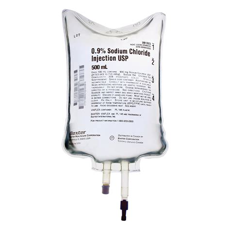 Baxter Sodium Chloride 0.9% for Intravenous IV Infusion 500ml Bag - Medi-Dent