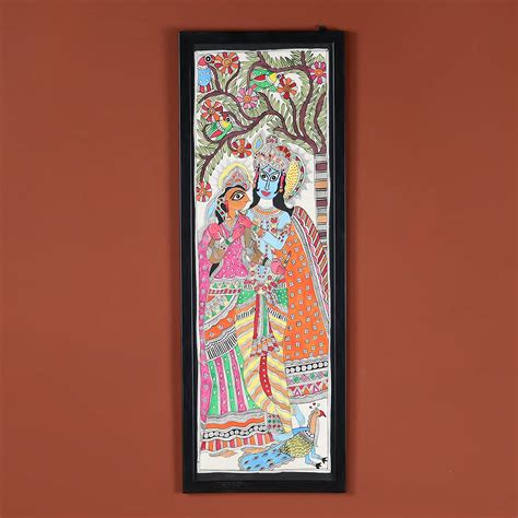 Buy Hand-Painted Radha Krishna Wall Decor – Nature Scene – Ethnic India ...