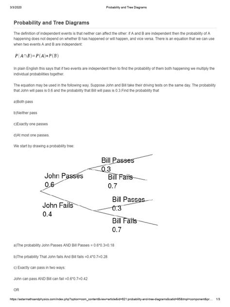 Probability and Tree Diagrams | PDF | Probability | Mathematics