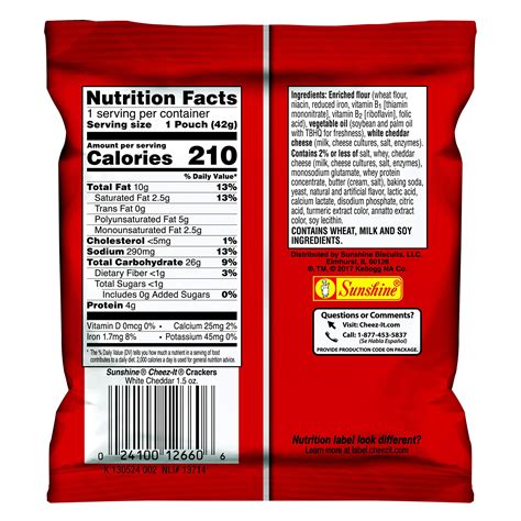 40 cheezits nutrition label