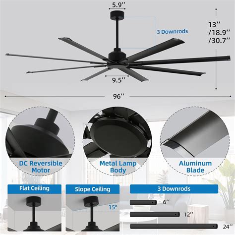 RIENAZA 96 Inch Industrial Ceiling Fans without India | Ubuy
